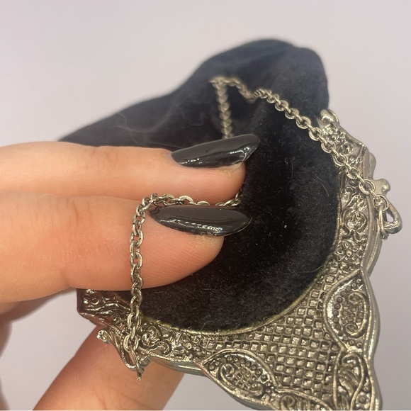 Vintage Gothic Victorian Revival Black Velvet Mini Purse / Handbag With Rosettes - Picture 8 of 11